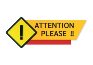 yellow attention please sign vector